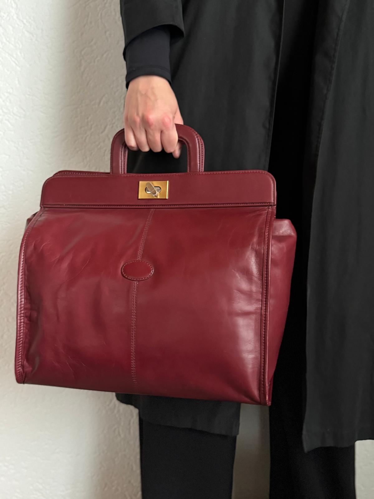 Vintage Leder-Arzttasche (Bordeauxrot)