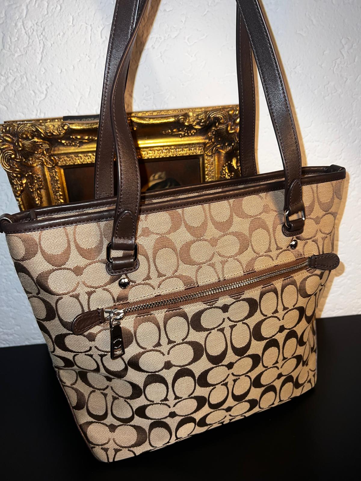 Coach – Signature Canvas Braun Leder Schultertasche