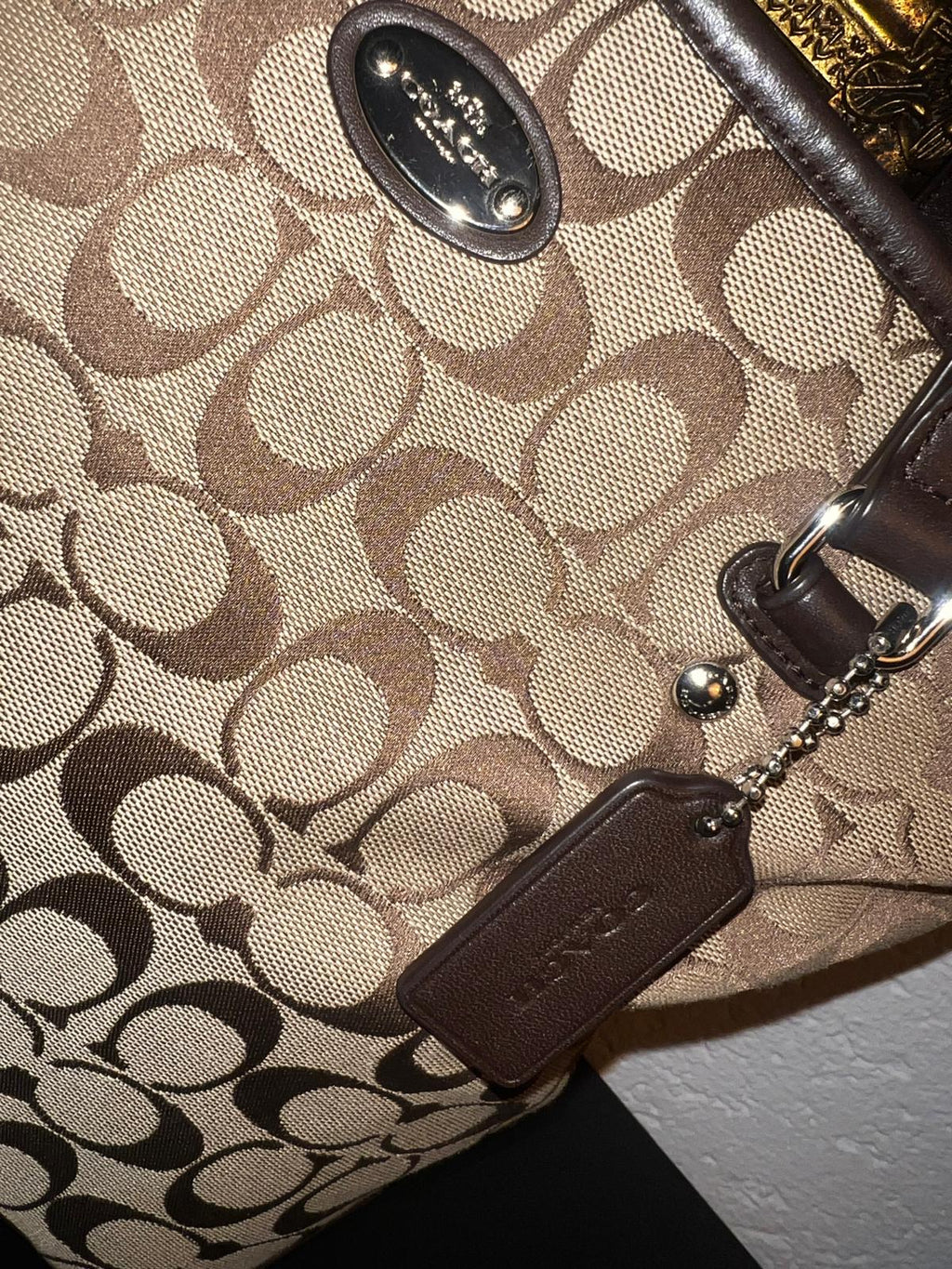 Coach – Signature Canvas Braun Leder Schultertasche