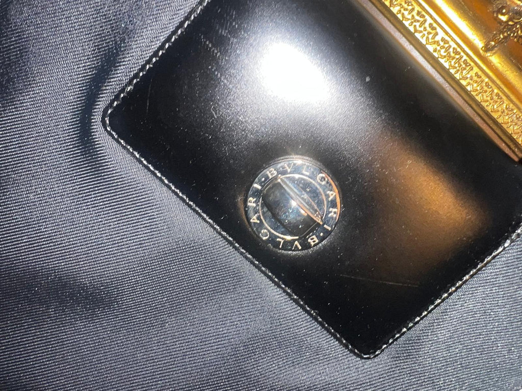 BVLGARI – Elegante Vintage Handtasche aus Nylon & Leder