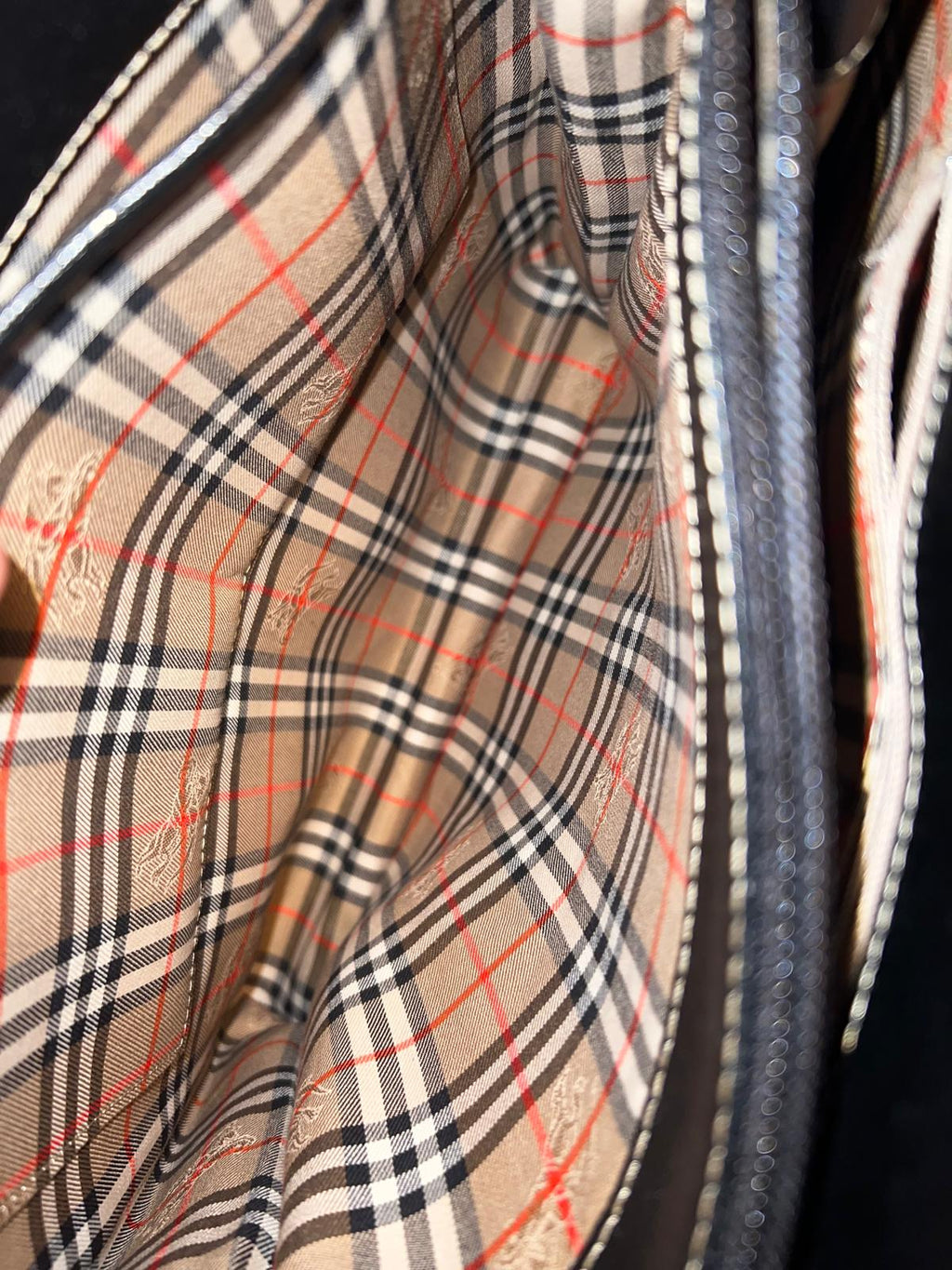 BURBERRY – Klassische Vintage Handtasche mit ikonischem Check-Futter