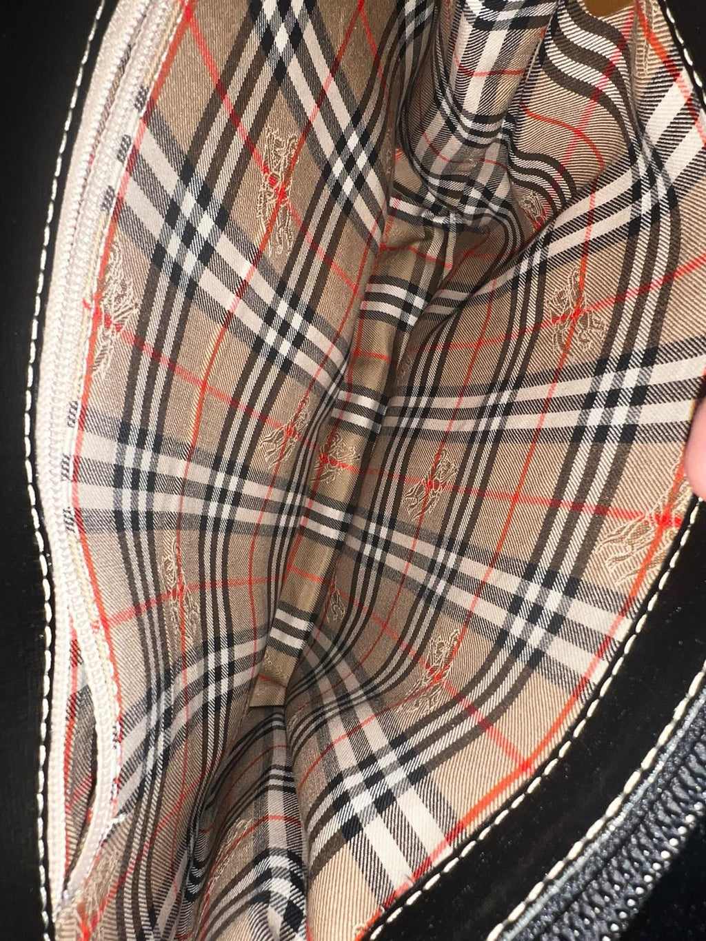 BURBERRY – Klassische Vintage Handtasche mit ikonischem Check-Futter