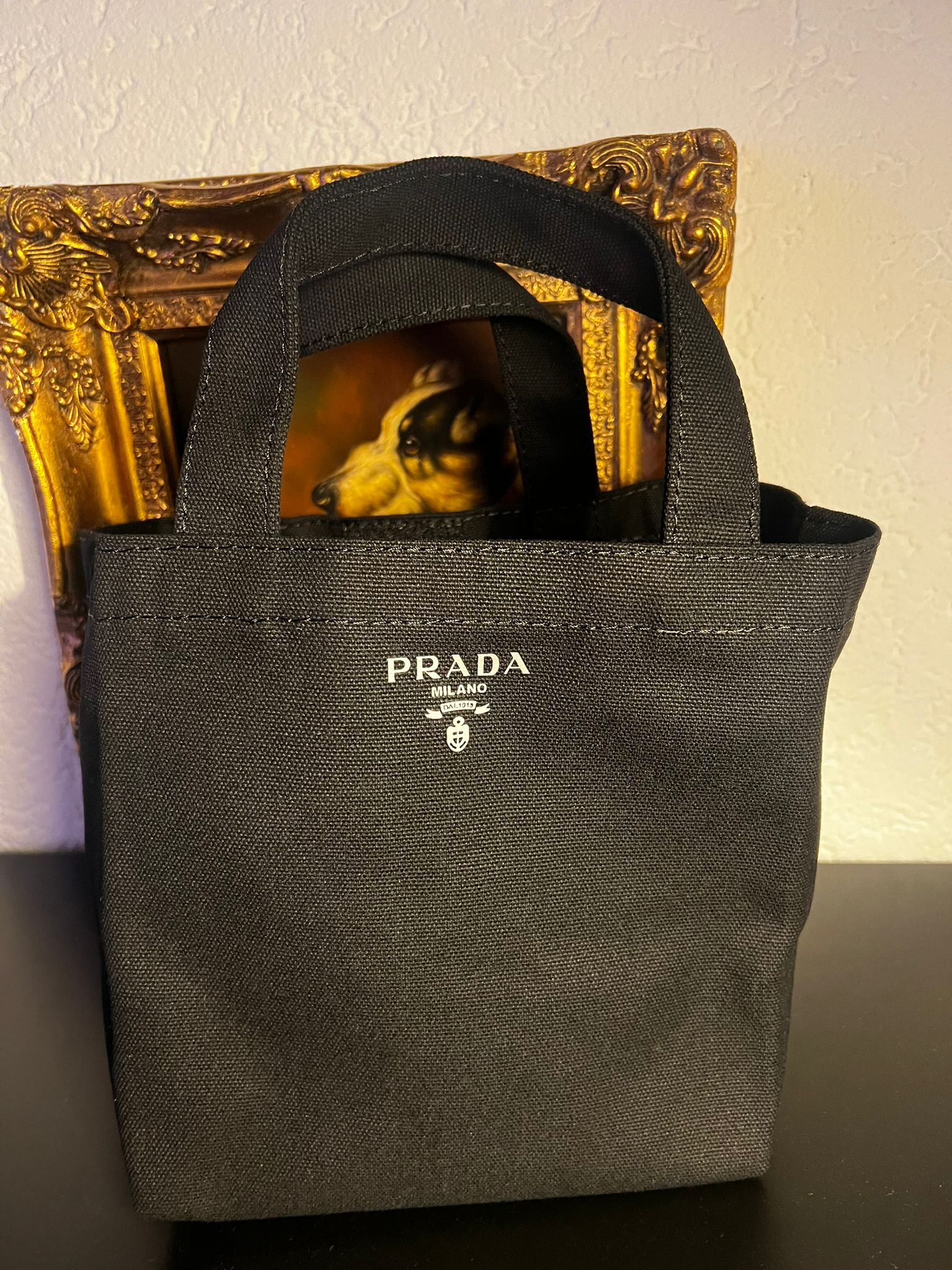 PRADA Mini Tote Bag, Schwarz