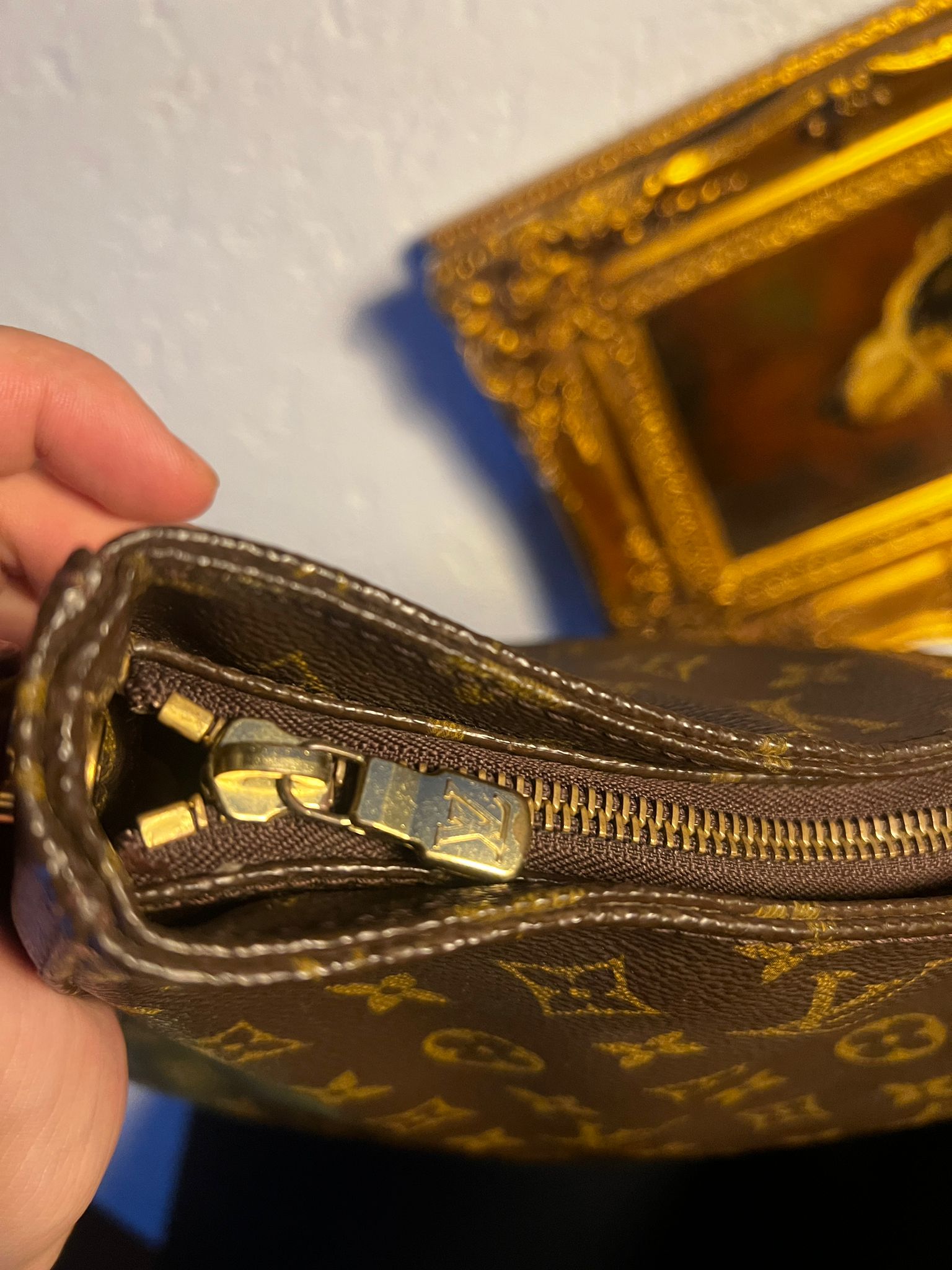 Louis Vuitton Monogram Vintage Handtasche PM Leder Schultert