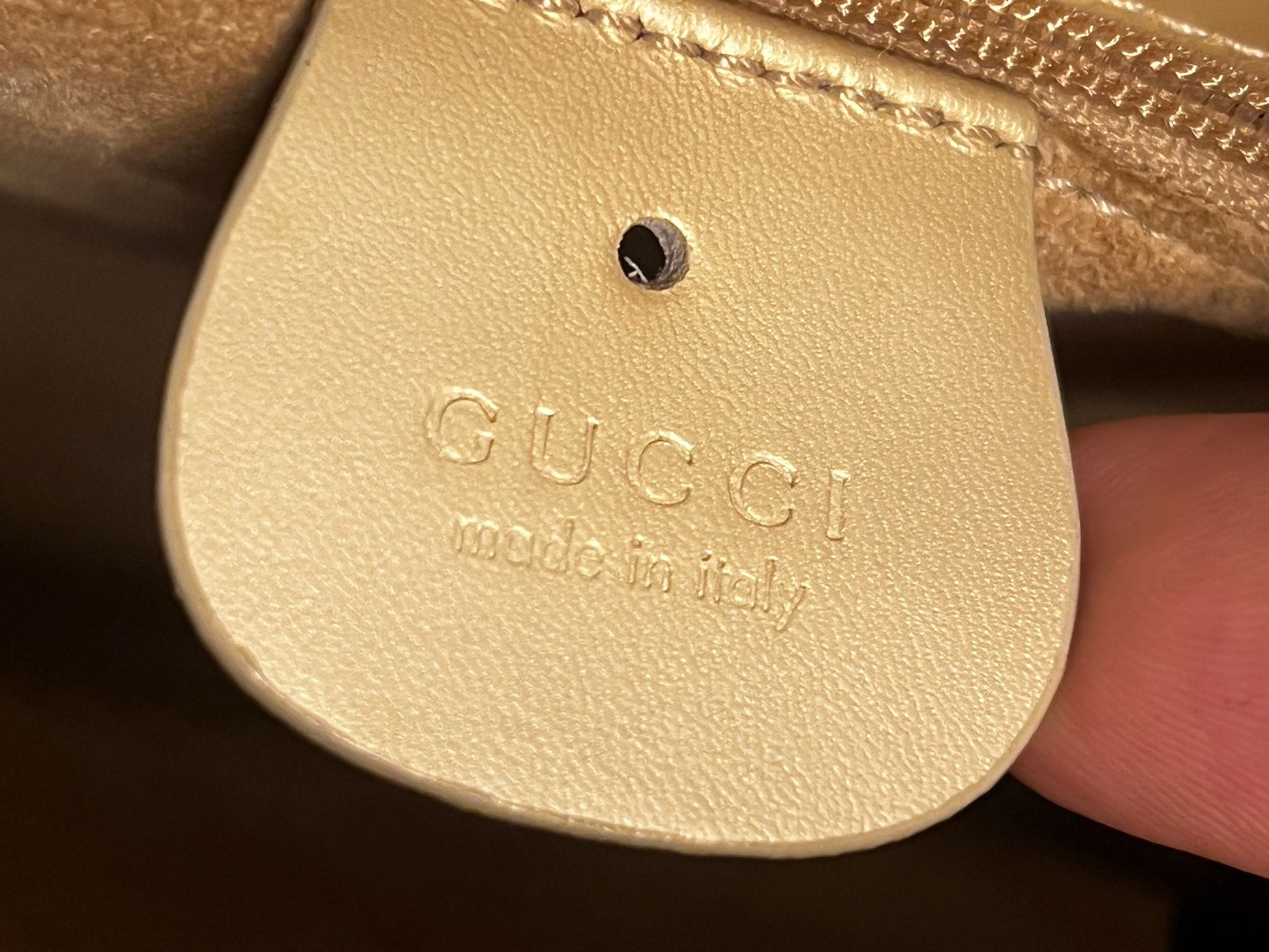 GUCCI Vintage Leder Tasche Off-White / Creme