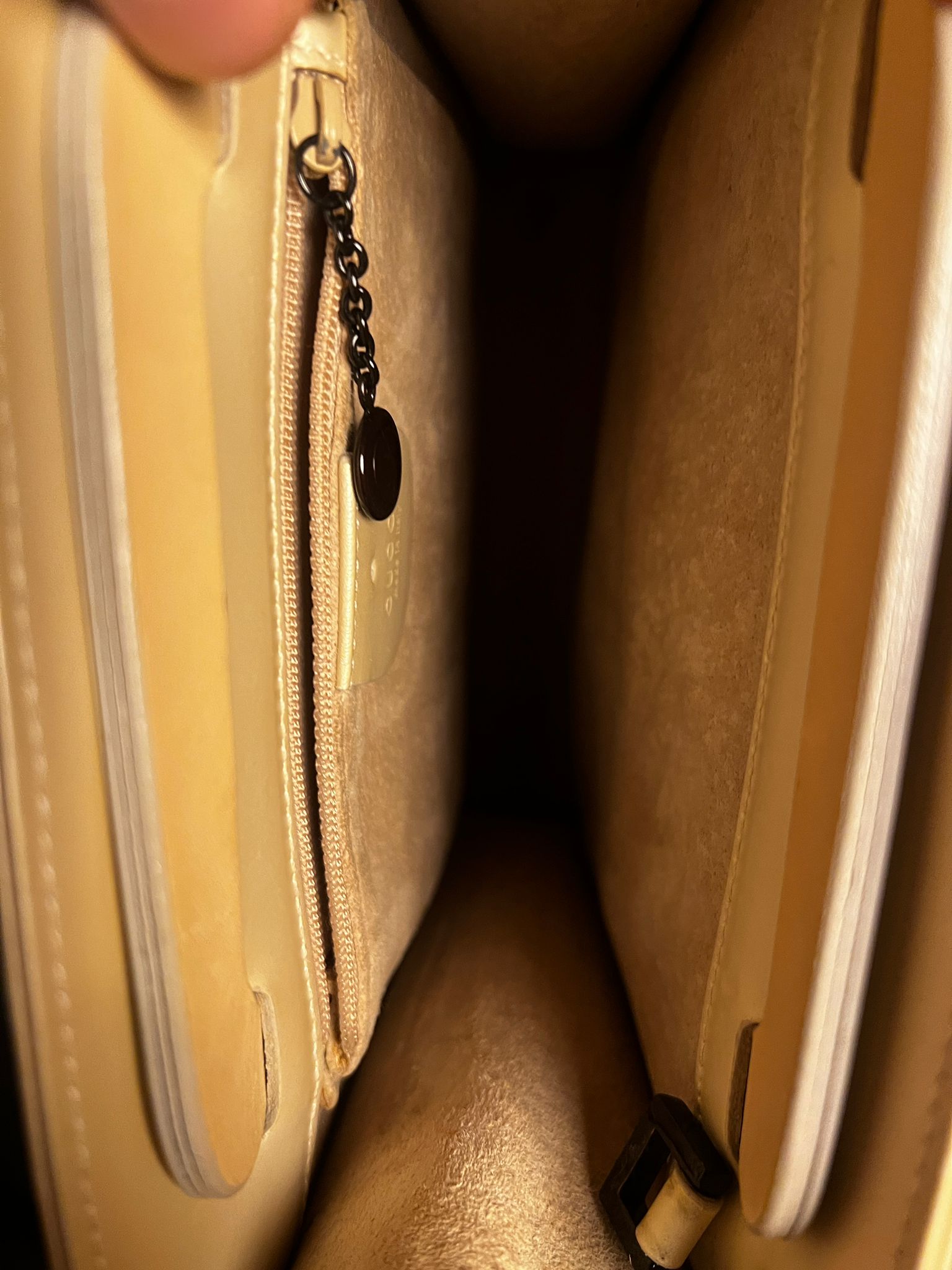 GUCCI Vintage Leder Tasche Off-White / Creme