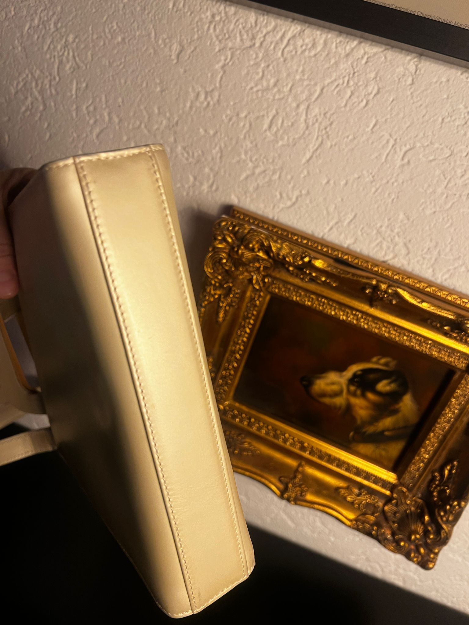 GUCCI Vintage Leder Tasche Off-White / Creme