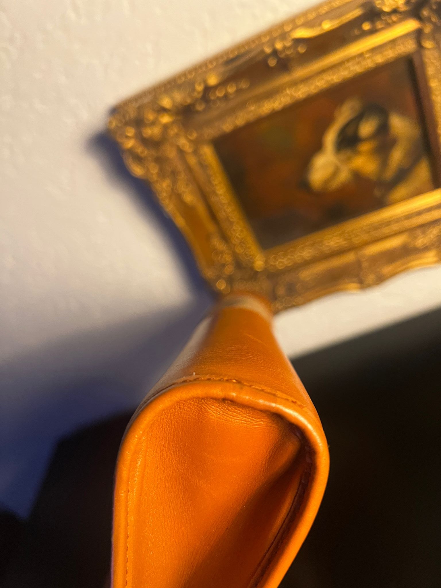 Christian Dior Vintage Leder Schultertasche Cognac