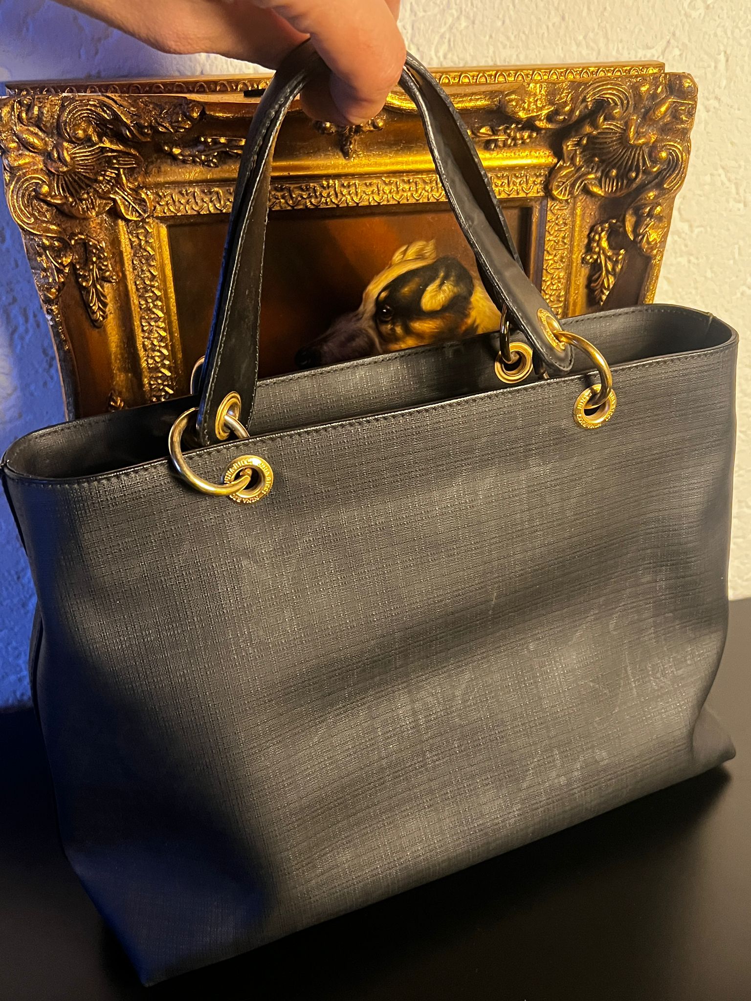 NINA RICCI Paris Vintage Tote Bag Schwarz TOP