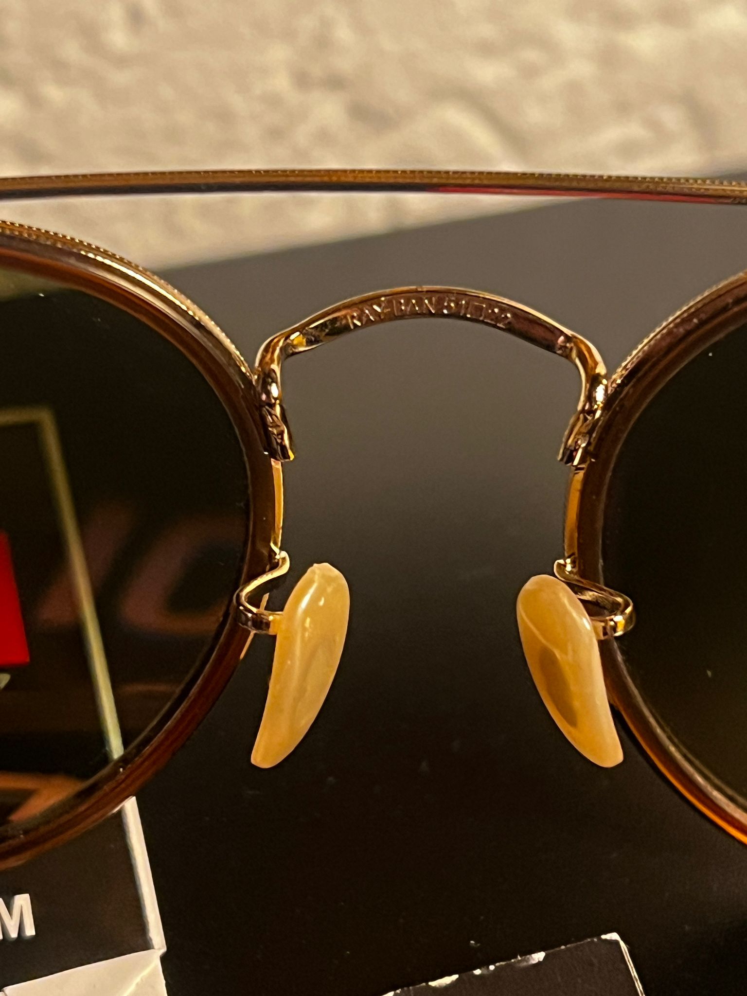 Ray-Ban Round Metal Sonnenbrille Gold Braun inkl. Etui