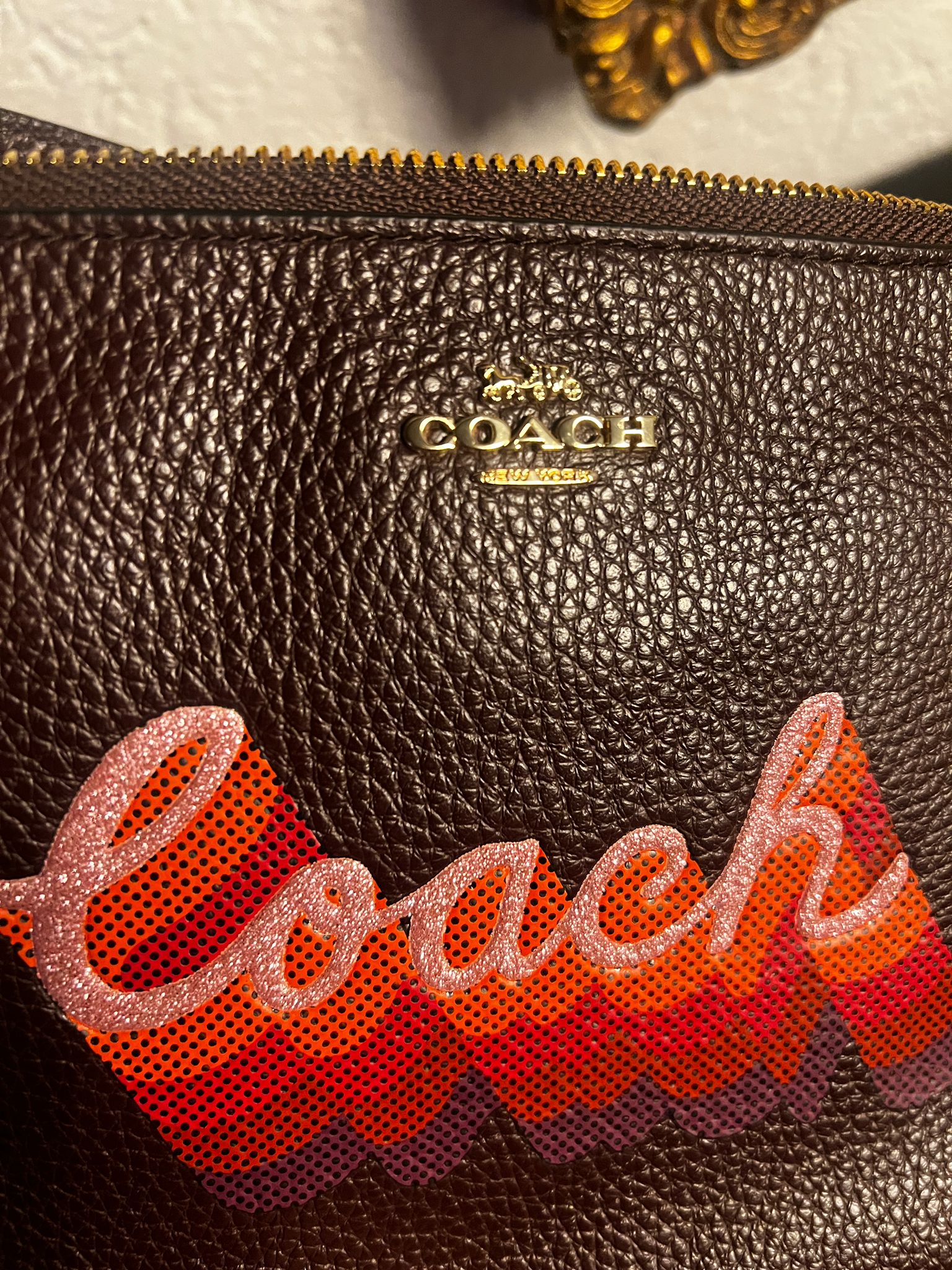 COACH Leder Tasche Braun Logo Print inkl. Tags Wie Neu