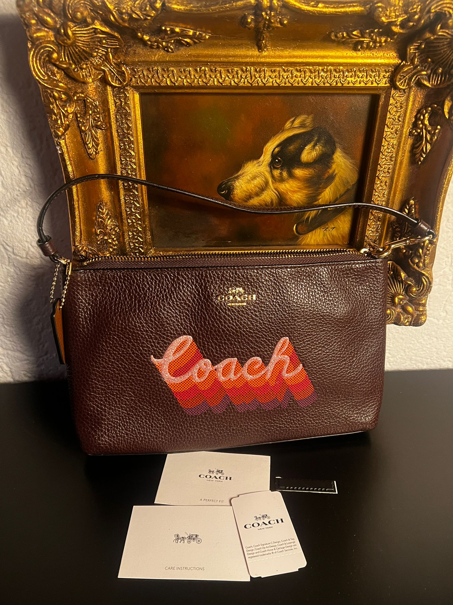 COACH Leder Tasche Braun Logo Print inkl. Tags Wie Neu