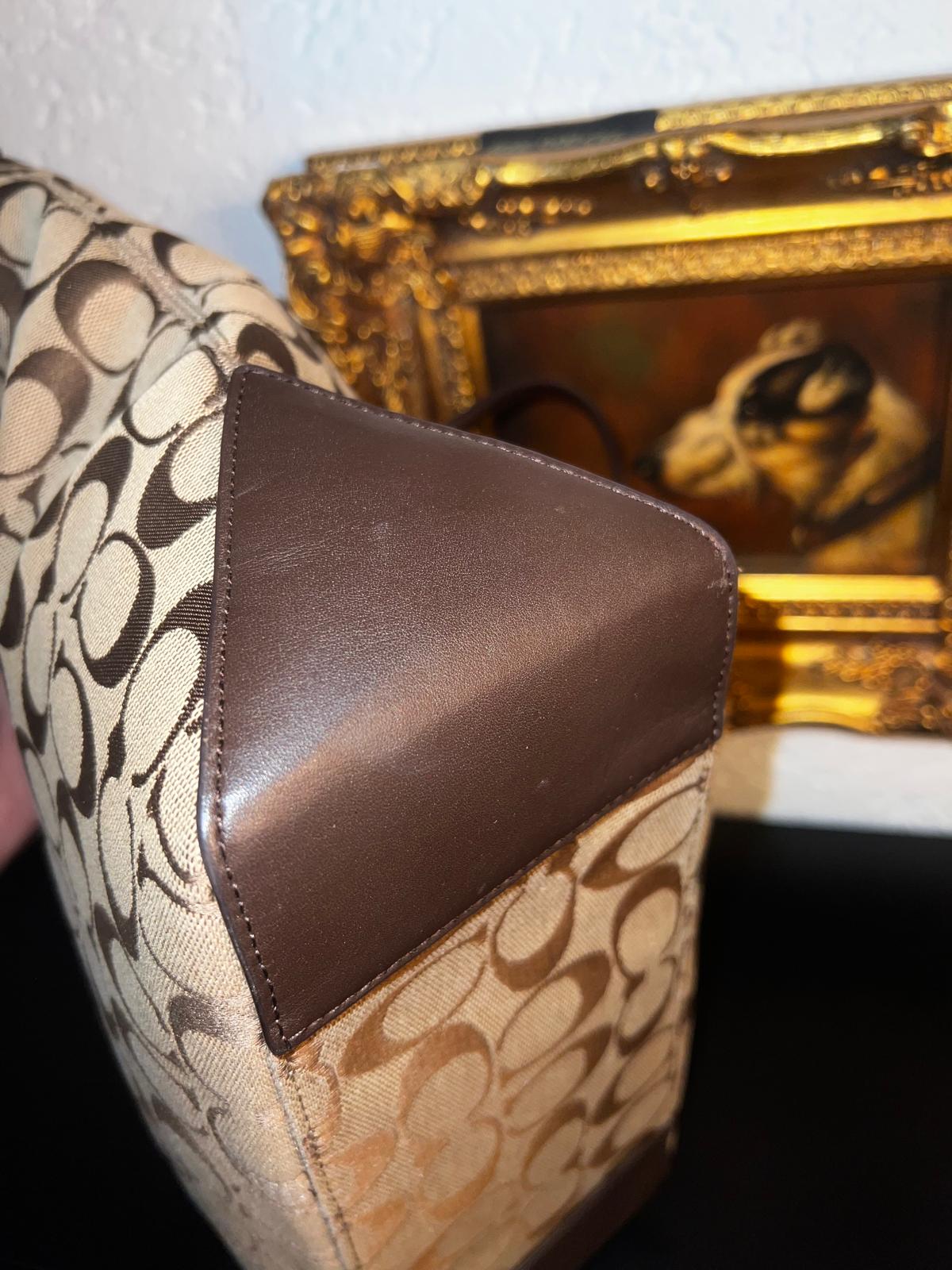 Coach – Signature Canvas Braun Leder Schultertasche