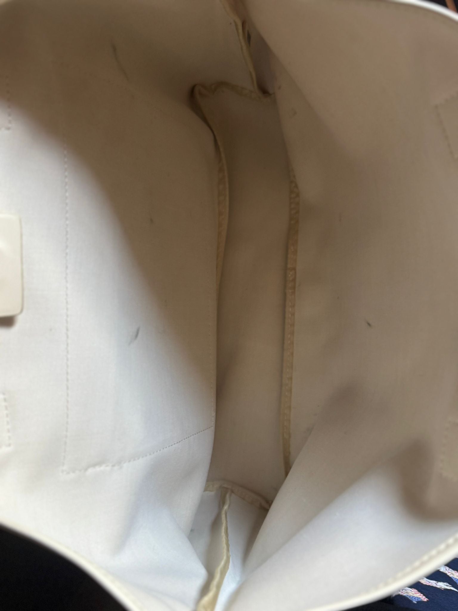 See by Chloé – cremefarbene Tote Bag mit großem Logo