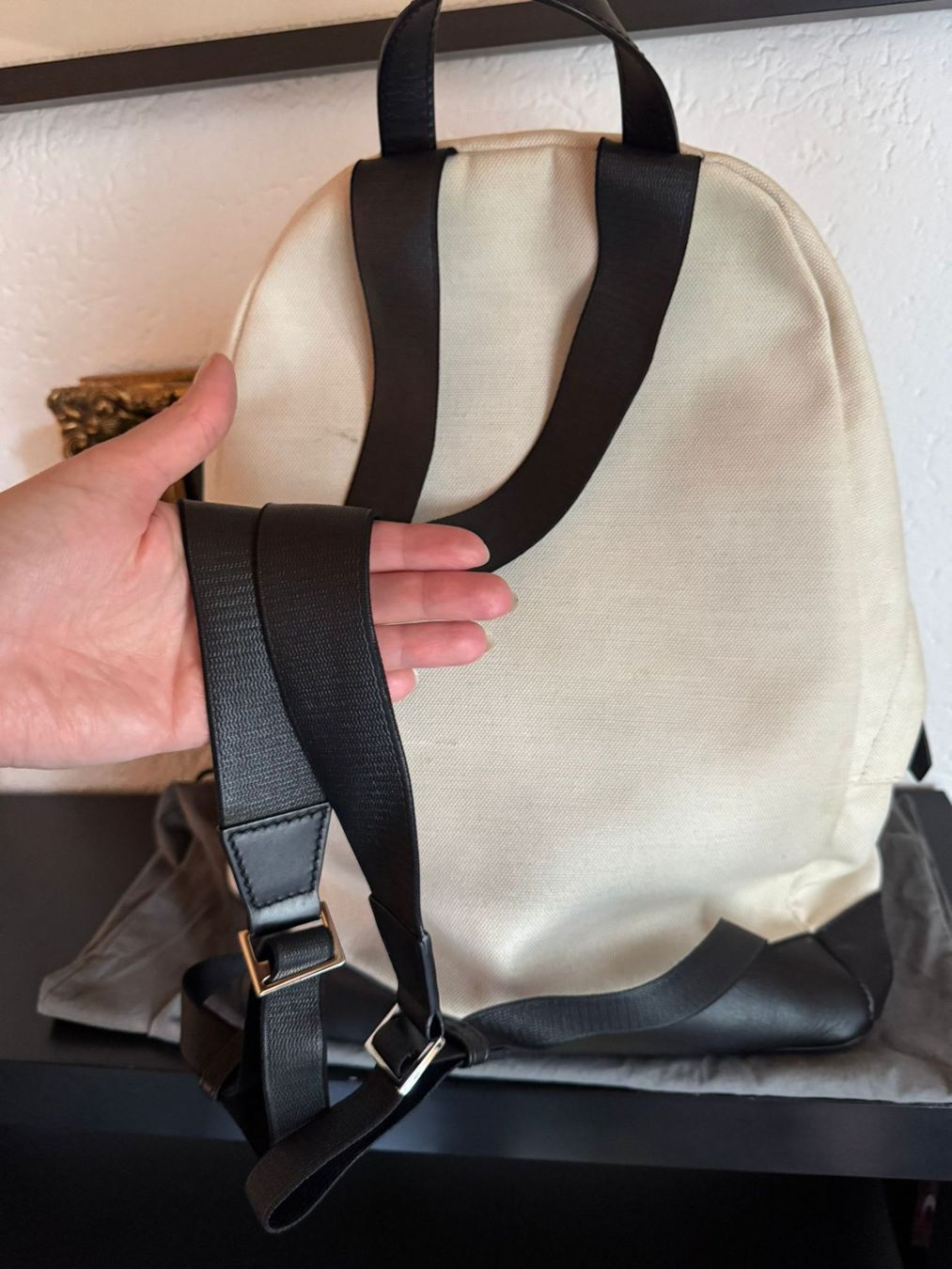 Balenciaga Wheel Backpack Canvas Beige/Schwarz