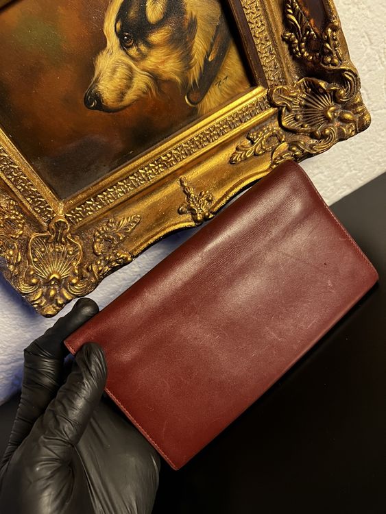 Cartier Leder Clutch / Geldbörse Bordeaux Vintage