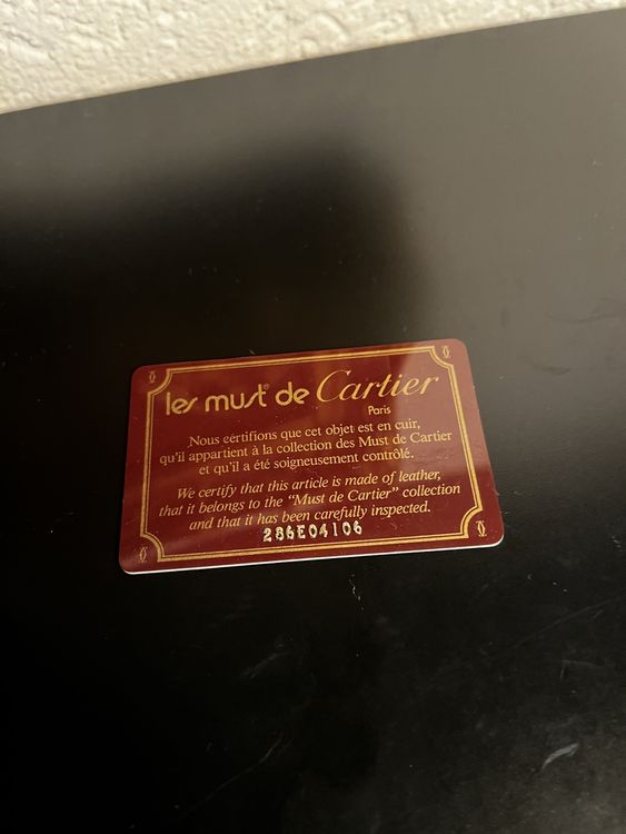 Cartier Leder Clutch / Geldbörse Bordeaux Vintage