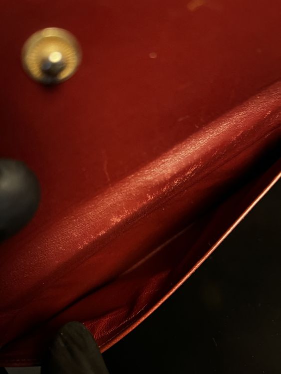 Cartier Leder Clutch / Geldbörse Bordeaux Vintage
