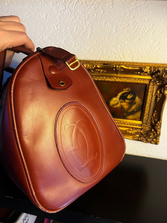 Cartier Les Must Bordeaux Leder Bowling Bag