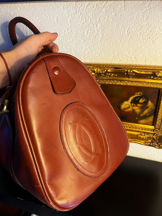 Cartier Les Must Bordeaux Leder Bowling Bag