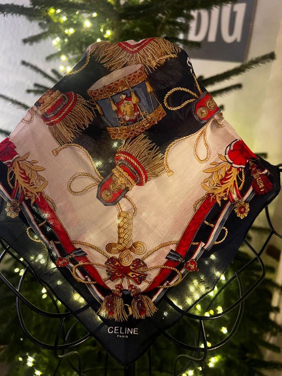 CÉLINE Paris – Vintage Halstuch mit klassischem Motiv