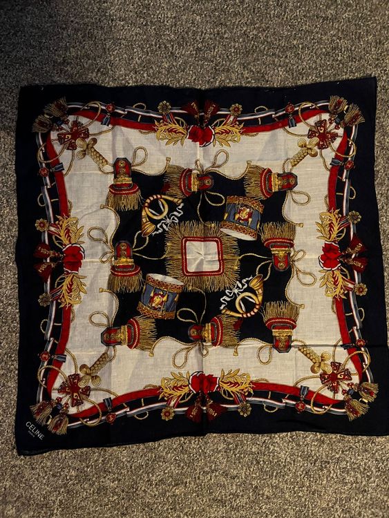 CÉLINE Paris – Vintage Halstuch mit klassischem Motiv