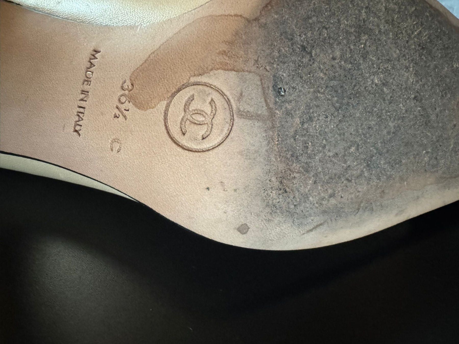 CHANEL Pumps Beige-Schwarz Gr. 36½ mit Box & Dustbag