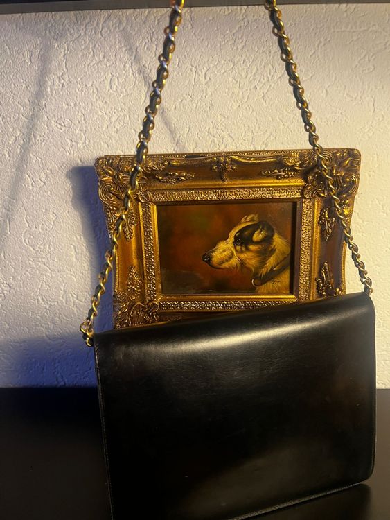 Chanel Vintage Classic Flap Bag - Schwarz / Gold 25cm x 18cm