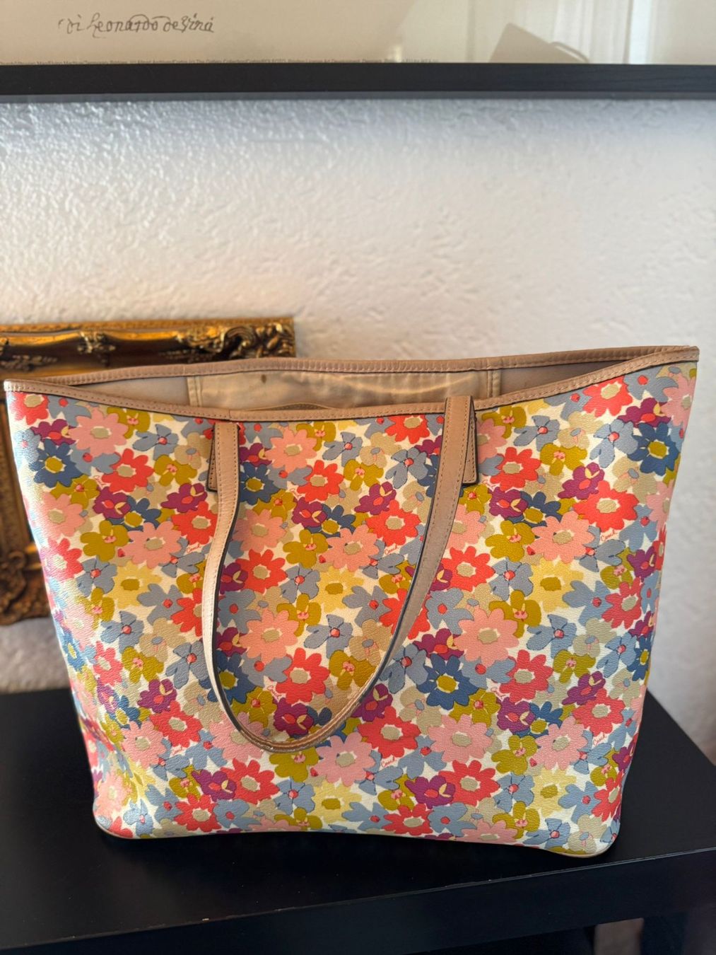 Coach Handtasche/Tote Bag mit Blumenmuster.
