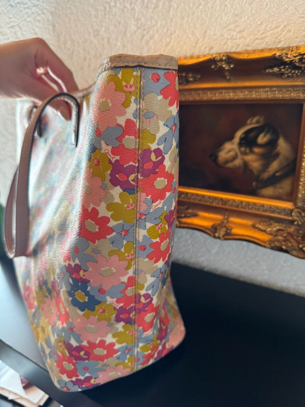 Coach Handtasche/Tote Bag mit Blumenmuster.