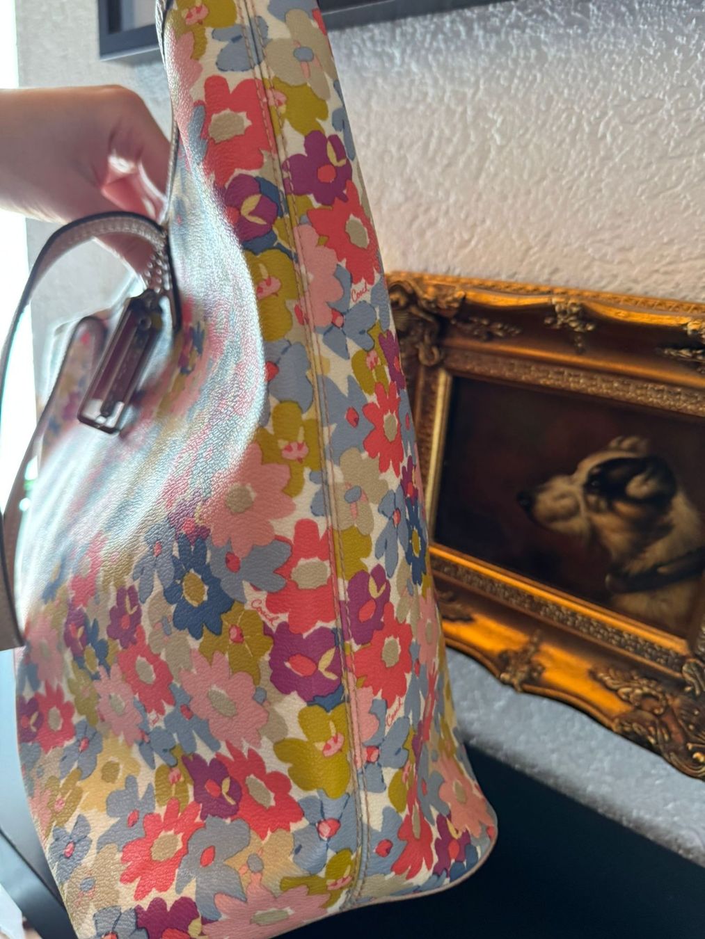 Coach Handtasche/Tote Bag mit Blumenmuster.