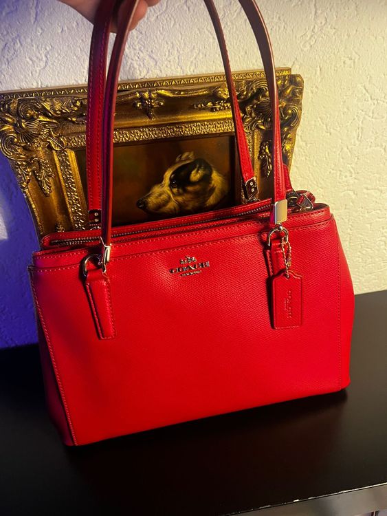 Coach Lederhandtasche – Rot, wie neu, mit Schulterriemen
