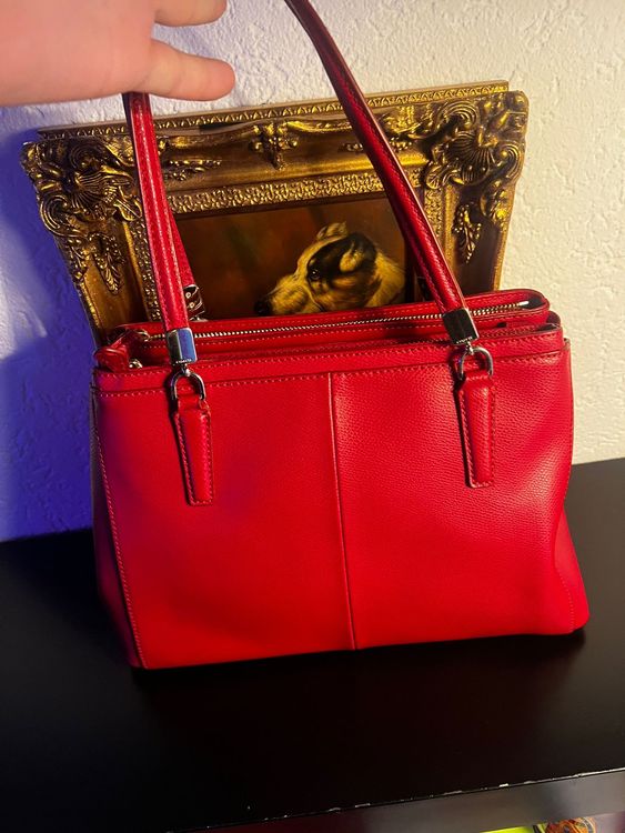 Coach Lederhandtasche – Rot, wie neu, mit Schulterriemen