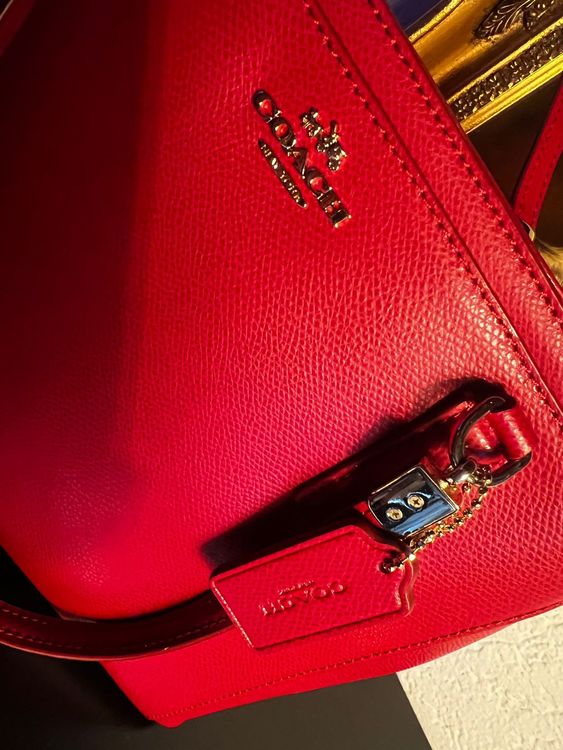 Coach Lederhandtasche – Rot, wie neu, mit Schulterriemen