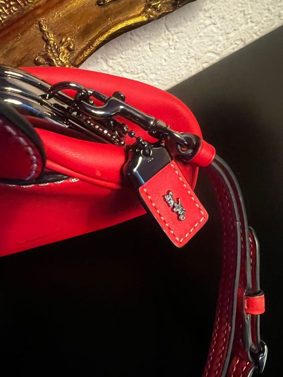 Coach x Disney Mickey Mouse Leder-Clutch / Mini Bag – Rot