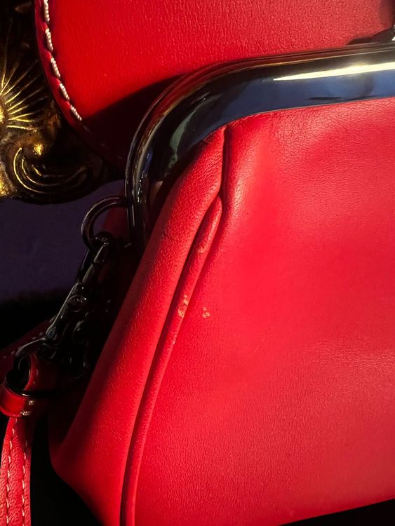 Coach x Disney Mickey Mouse Leder-Clutch / Mini Bag – Rot